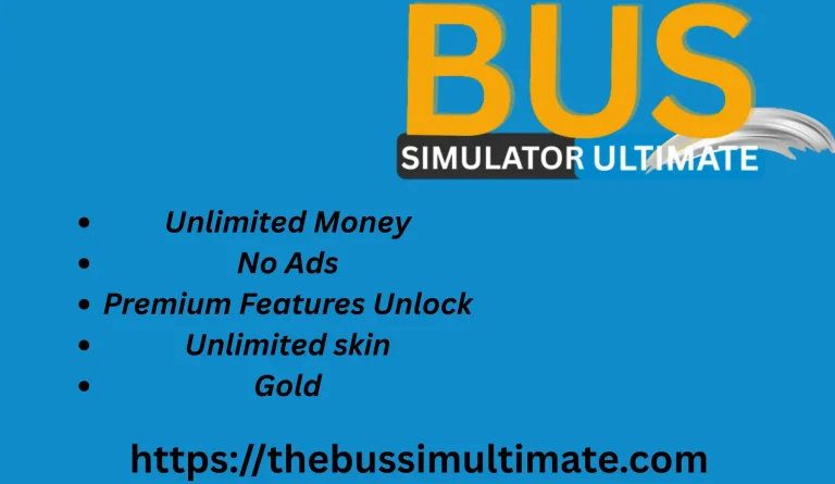 t is bus simulator ultimate mod apk image with text overlay its features.