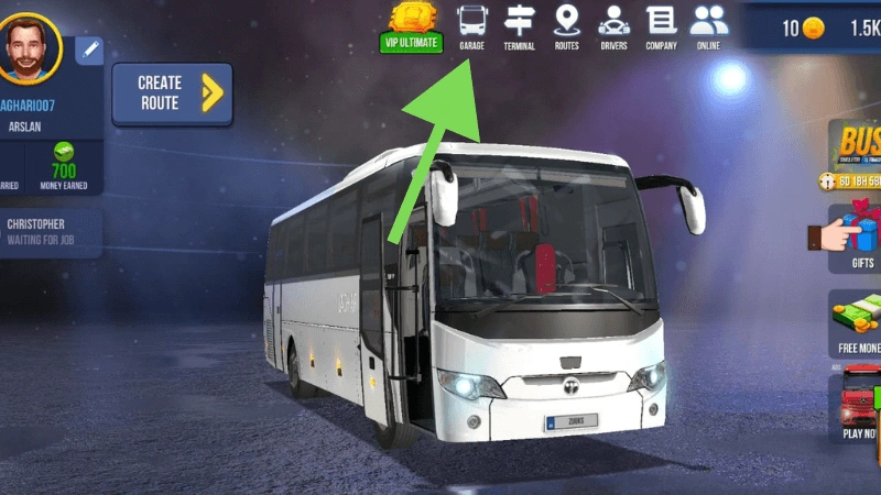 It is feature image on garage section in bus ultimate game.
